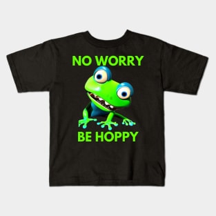 Frog No Worry Be Hoppy Kids T-Shirt